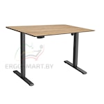 Стол Wooden Electric Desk Slim черный/Массив дерева "Дуб натуральный", скошенный край, 1300х750х27мм