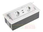 Встраиваемый блок розеток SOFT с USB белый