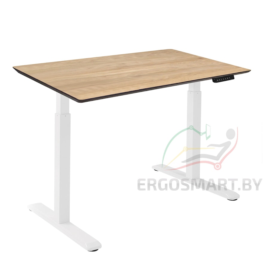 Стол Wooden Electric Desk Prime белый/дуб натуральный