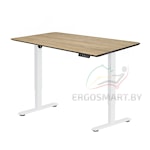 Стол Wooden Electric Desk Prime белый/Массив дерева "Дуб натуральный", скошенный край, 1300х750х27мм