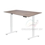 Стол Wooden Electric Desk Prime белый/Массив дерева "Дуб мореный", скошенный край, 1300х750х27мм