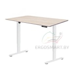 Стол Wooden Electric Desk Prime белый/Массив дерева "Дуб Беленый", скошенный край, 1300х750х27мм