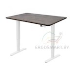 Стол Wooden Unique Ergo Desk белый/Массив дерева "Дуб Галифакс", прямой край, 1200х600х27мм