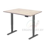 Стол Wooden Unique Ergo Desk черный/Массив дерева "Дуб Беленый",прямой край, 1200х600х27мм