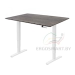 Стол Wooden Unique Ergo Desk белый/Массив дерева "Дуб Галифакс", скошенный край, 1300х750х27мм