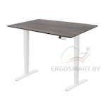 Стол Wooden Unique Ergo Desk белый/Массив дерева "Дуб Галифакс", скошенный край, 1300х750х27мм