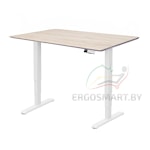 Стол Wooden Unique Ergo Desk белый/Массив Дуб Беленый, скошенный край, 1300х750х27мм