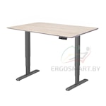 Стол Wooden Unique Ergo Desk черный/Массив Дуб Беленый, скошенный край, 1300х750х27мм