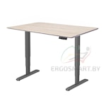 Стол Wooden Unique Ergo Desk черный/Массив дерева "Дуб Беленый", скошенный край, 1300х750х27мм