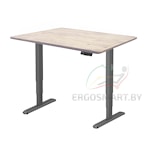 Стол Wooden Unique Ergo Desk черный/Массив дерева "Дуб Беленый", прямой край, 1300х750х27мм