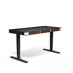 Регулируемый стол moll  T6  L Черный каркас/белый профиль/5 ящиков грецкий орех/3 розетки 