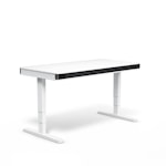 Регулируемый стол moll  T6  L Белый каркас/черн. профиль/5 ящиков черных /3 розетки 