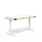 Регулируемый стол moll T6 L Белый каркас/черн. профиль/5 ящиков бежевых /3 розетки