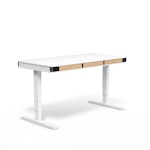 Регулируемый стол moll T6 L Белый каркас/черн. профиль/5 ящиков дуб /3 розетки