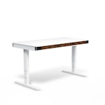 Регулируемый стол moll T6 L Белый каркас/черн. профиль/5 ящиков грецкий орех/3 розетки