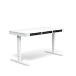 Регулируемый стол moll  T6  L Белый каркас/белый профиль/5 ящиков черных /3 розетки 