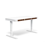 Регулируемый стол moll  T6  L Белый каркас/белый профиль/5 ящиков грецкий орех/3 розетки 