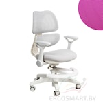 Стул Antey серый в комплекте с чехлом розовым