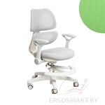 Стул Antey серый в комплекте с чехлом салатовым