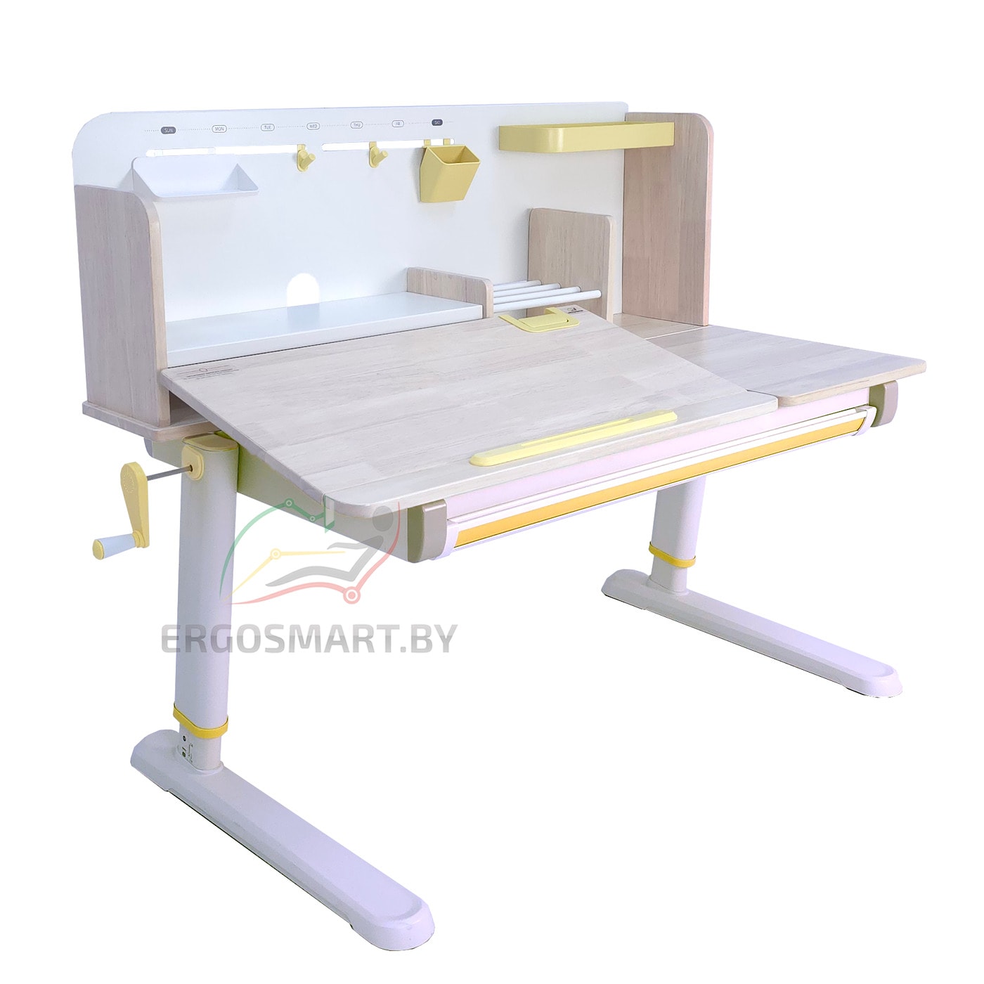 Комплект ученический Galeon: стол Galeon гевея беленая, книжная полка