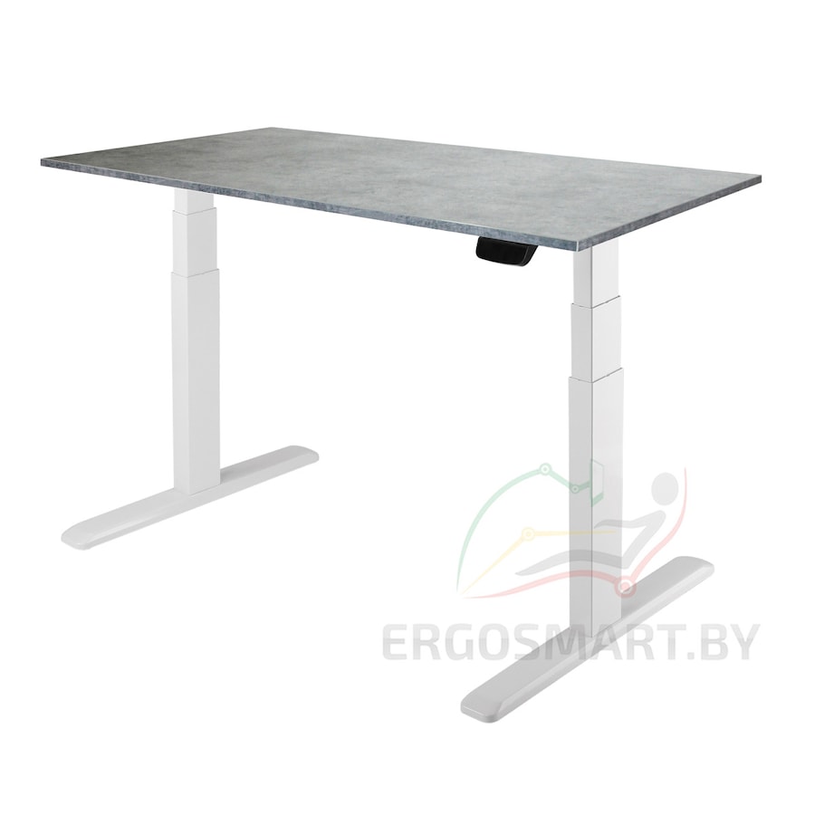 Стол Ergo Desk Prime белый/бетон Чикаго 1200х650х18 мм