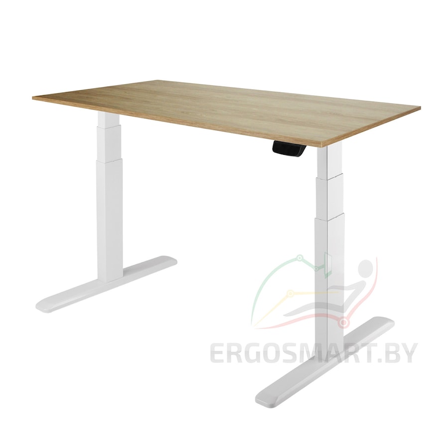 Стол Ergo Desk Prime белый/дуб натуральный 1200х650х18 мм