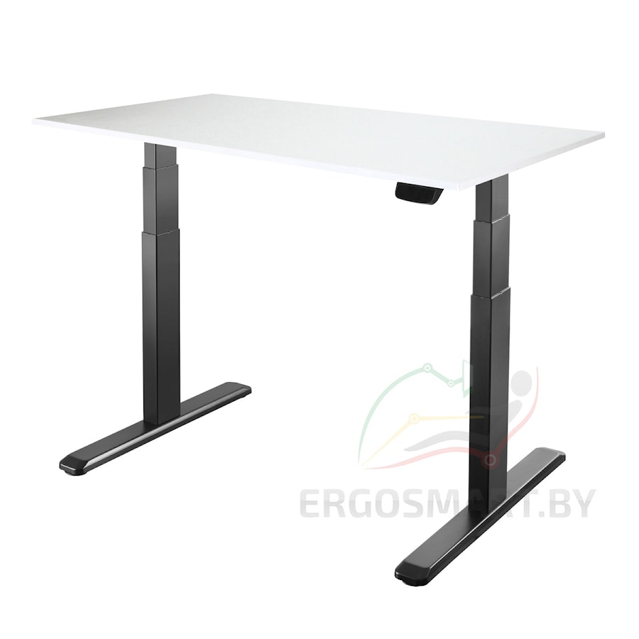 Стол Ergo Desk Prime черный/альпийский белый 1200х650х18 мм