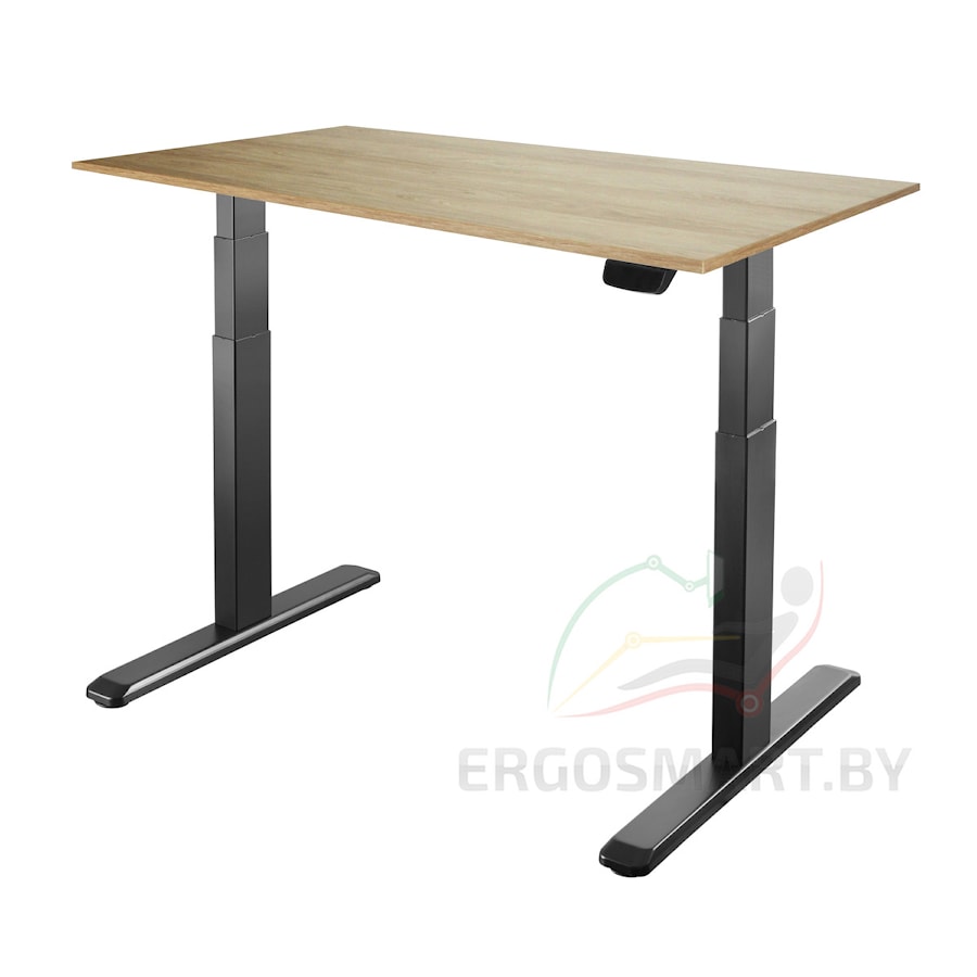 Стол Ergo Desk Prime черный/дуб натуральный 1200х650х18 мм