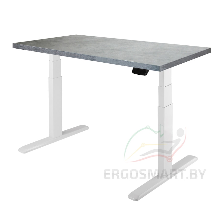 Стол Ergo Desk Prime белый/бетон Чикаго 1360х800х36 мм