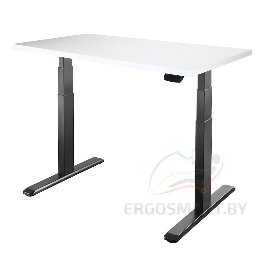 Стол Ergo Desk Prime черный/альпийский белый 1360х800х36 мм