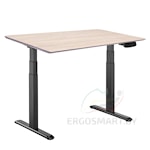 Стол Wooden Ergo Desk Prime черный/Массив Дуб беленый, скошенный край, 1300х750х27мм