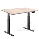 Стол Wooden Ergo Desk Prime черный/Массив Дуб беленый, прямой край, 1300х750х27мм