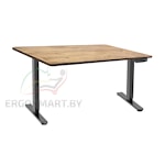 Стол Wooden Ergo Desk Prime черный/Массив Дуб натуральный, прямой край, 1200х600х27мм