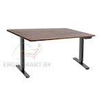 Стол Wooden Ergo Desk Prime черный/Массив Дуб мореный, прямой край, 1300х750х27мм