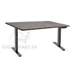 Стол Wooden Ergo Desk Prime черный/Массив Дуб Галифакс, прямой край, 1300х750х27мм
