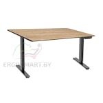 Стол Wooden Ergo Desk Prime черный/Массив Дуб натуральный, скошенный край, 1300х750х27мм