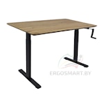 Стол Manual Desk Compact FR черный/Массив Дуб натуральный, скошенный край, 1300х750х27мм