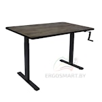 Стол Manual Desk Compact FR черный/Массив дерева "Дуб Галифакс", прямой край, 1300х750х27мм