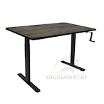 Стол Manual Desk Compact FR черный/Массив Дуб Галифакс, прямой край, 1300х750х27мм
