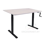 Стол Manual Desk Compact FR черный/Массив Дуб беленый, скошенный край, 1300х750х27мм