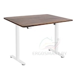 Стол Wooden Electric Desk Slim белый/Массив Дуб мореный, прямой край, 1300х750х27мм