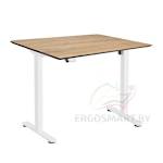 Стол Wooden Electric Desk Slim Pro белый/Массив дерева "Дуб натуральный", скошенный край, 1300х750х27мм