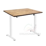 Стол Wooden Electric Desk Slim Pro белый/Массив дерева "Дуб натуральный", прямой край, 1300х750х27мм