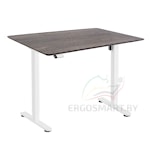 Стол Wooden Electric Desk Slim Pro белый/Массив дерева "Дуб Галифакс", скошенный край, 1300х750х27мм