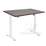 Стол Wooden Electric Desk Slim белый/Массив Дуб Галифакс, прямой край, 1300х750х27мм