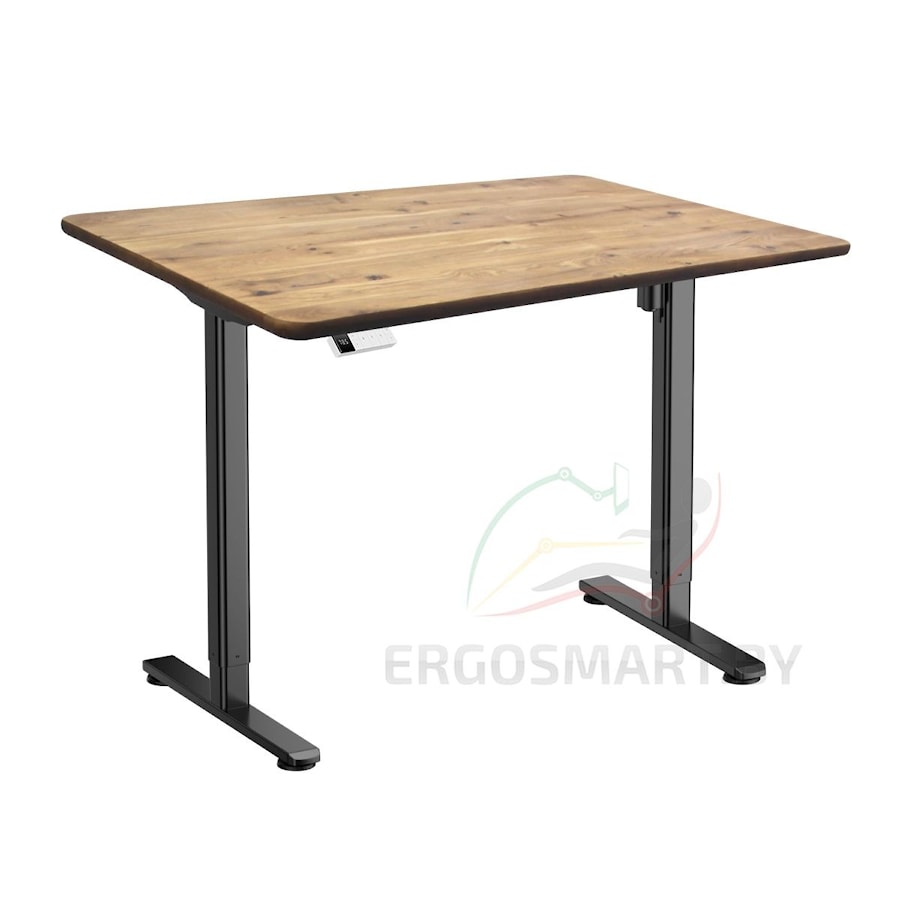 Стол Wooden Electric Desk Slim черный/Массив Дуб натуральный, прямой край, 1300х750х27мм