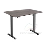 Стол Wooden Electric Desk Slim Pro черный/Массив дерева "Дуб Галифакс", скошенный край, 1300х750х27мм