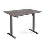 Стол Wooden Electric Desk Slim Pro черный/Массив дерева "Дуб Галифакс", скошенный край, 1300х750х27мм