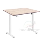 Стол Wooden Electric Desk Slim белый/Массив Дуб Беленый, прямой край, 1300х750х27мм