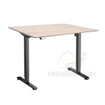 Стол Wooden Electric Desk Slim Pro черный/Массив дерева "Дуб Беленый", скошенный край, 1300х750х27мм